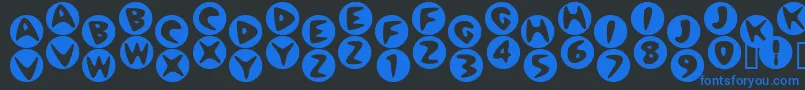 Bowlor-fontti – siniset fontit mustalla taustalla