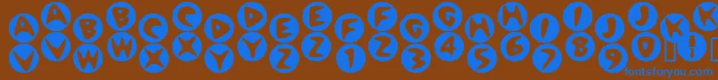 Czcionka Bowlor – niebieskie czcionki na brązowym tle