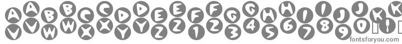 Bowlor-fontti – harmaat kirjasimet valkoisella taustalla