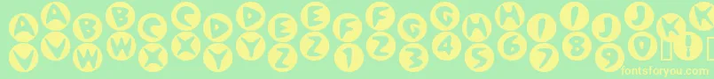 Bowlor-fontti – keltaiset fontit vihreällä taustalla