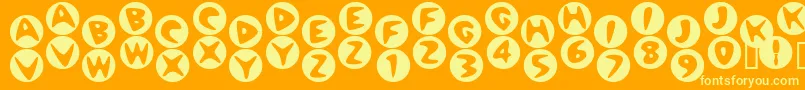 Подробнее о шрифте Bowlor Шрифт Bowlor – жёлтые шрифты на оранжевом фоне