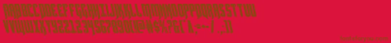 Fonte Hawkmoonleft – fontes marrons em um fundo vermelho