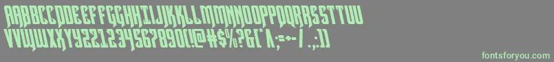 Hawkmoonleft-Schriftart – Grüne Schriften auf grauem Hintergrund