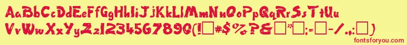 Wet-Schriftart – Rote Schriften auf gelbem Hintergrund