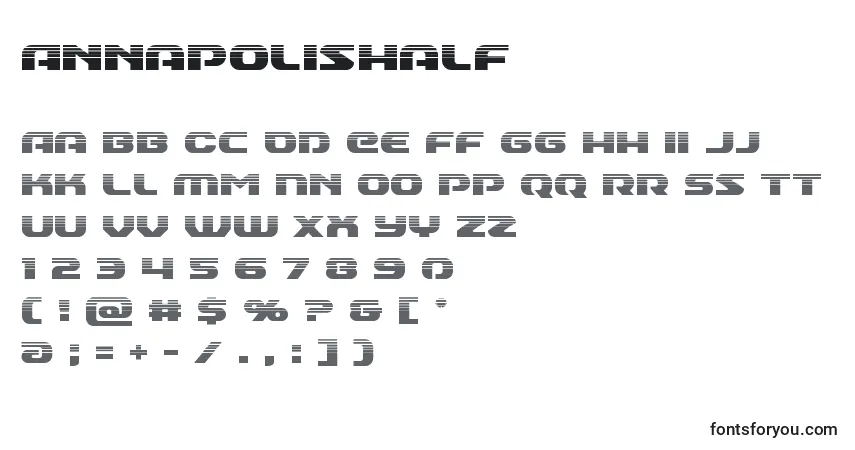 A fonte Annapolishalf – alfabeto, números, caracteres especiais