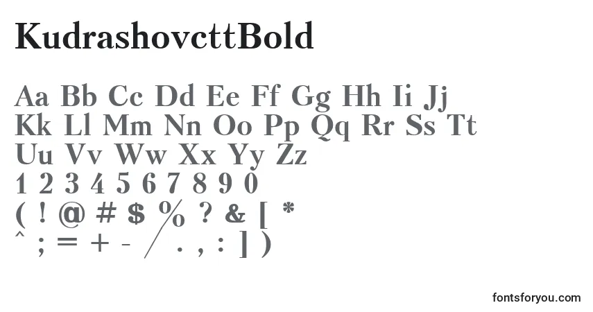 Fuente KudrashovcttBold - alfabeto, números, caracteres especiales