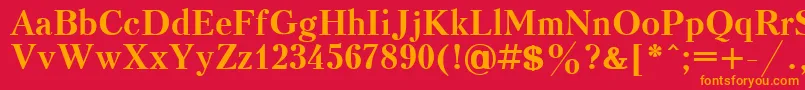 フォントKudrashovcttBold – 赤い背景にオレンジの文字