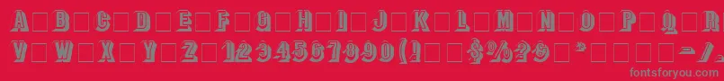 フォントParapaDisplayCapsSsi – 赤い背景に灰色の文字