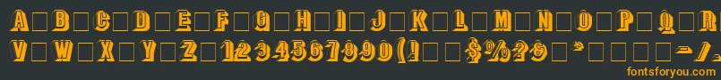 フォントParapaDisplayCapsSsi – 黒い背景にオレンジの文字