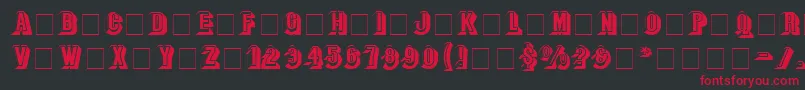 フォントParapaDisplayCapsSsi – 黒い背景に赤い文字
