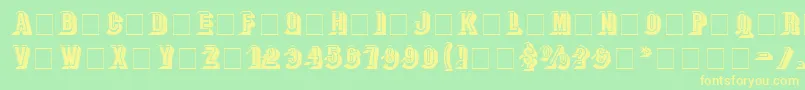 フォントParapaDisplayCapsSsi – 黄色の文字が緑の背景にあります