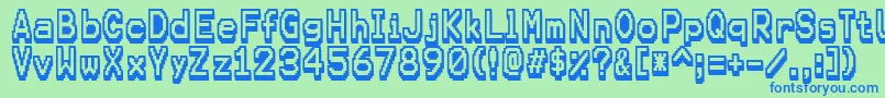 Karmafuture Font – Blue Fonts on Green Background