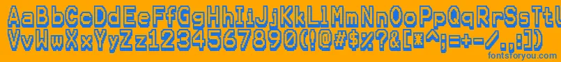 Karmafuture Font – Blue Fonts on Orange Background
