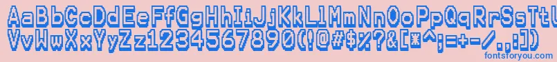 Karmafuture Font – Blue Fonts on Pink Background