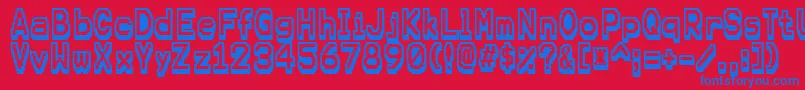 Karmafuture Font – Blue Fonts on Red Background