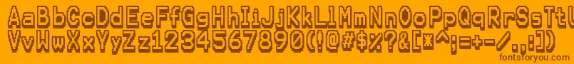 Karmafuture Font – Brown Fonts on Orange Background