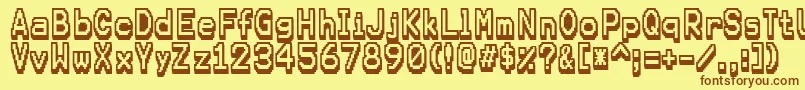 Karmafuture Font – Brown Fonts on Yellow Background