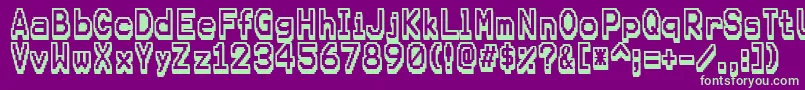 Karmafuture Font – Green Fonts on Purple Background