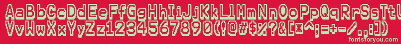 Karmafuture Font – Green Fonts on Red Background