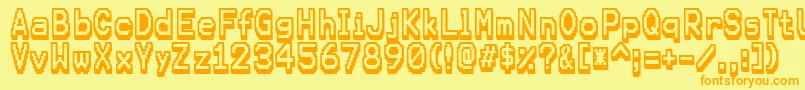 Karmafuture Font – Orange Fonts on Yellow Background