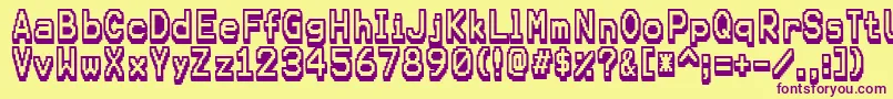 Karmafuture Font – Purple Fonts on Yellow Background