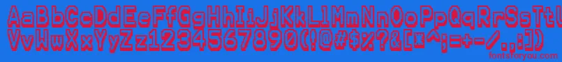 Karmafuture Font – Red Fonts on Blue Background