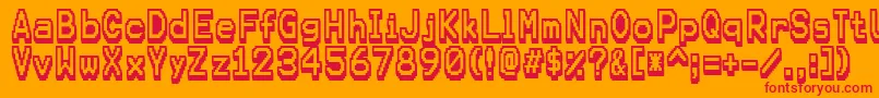 Karmafuture Font – Red Fonts on Orange Background