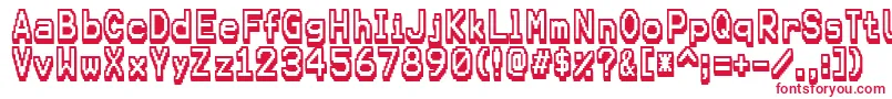 Karmafuture Font – Red Fonts on White Background