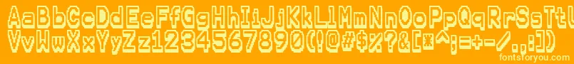 Karmafuture Font – Yellow Fonts on Orange Background