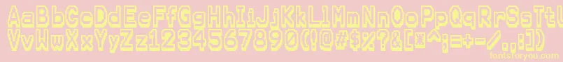 Więcej informacji o czcionce Karmafuture Czcionka Karmafuture – żółte czcionki na różowym tle