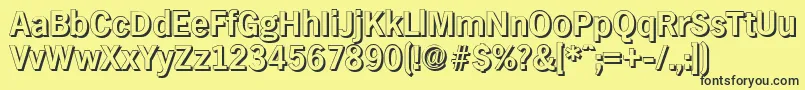 HamburgshadowBold Font – Black Fonts on Yellow Background