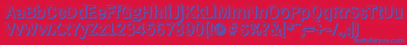 フォントHamburgshadowBold – 赤い背景に青い文字
