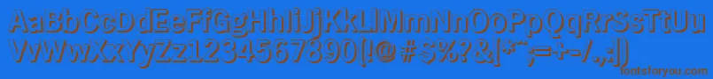 HamburgshadowBold Font – Brown Fonts on Blue Background