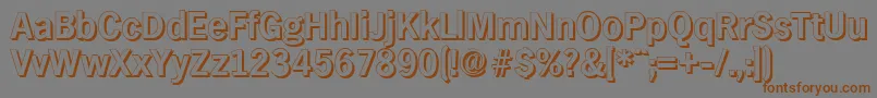 フォントHamburgshadowBold – 茶色の文字が灰色の背景にあります。