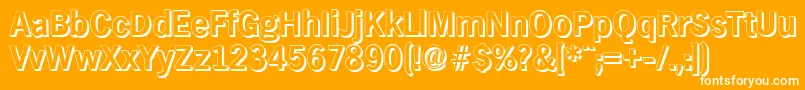 HamburgshadowBold-Schriftart – Weiße Schriften auf orangefarbenem Hintergrund