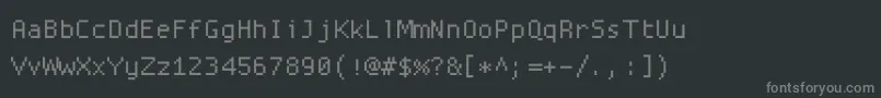 Proggysquaresz-fontti – harmaat kirjasimet mustalla taustalla