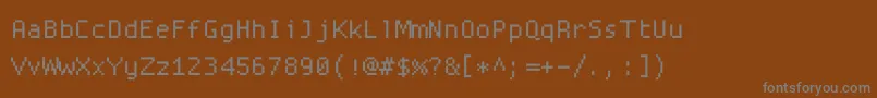 Czcionka Proggysquaresz – szare czcionki na brązowym tle
