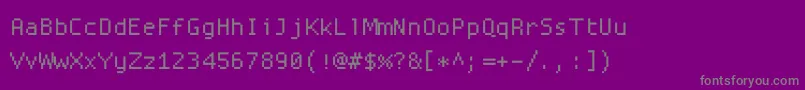 Proggysquaresz-Schriftart – Graue Schriften auf violettem Hintergrund