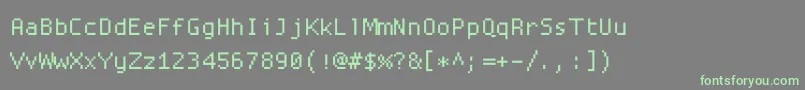 Proggysquaresz-Schriftart – Grüne Schriften auf grauem Hintergrund