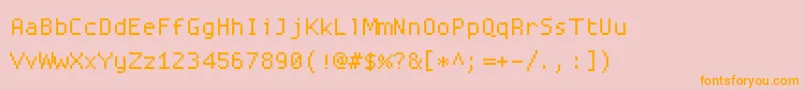 Proggysquaresz-fontti – oranssit fontit vaaleanpunaisella taustalla