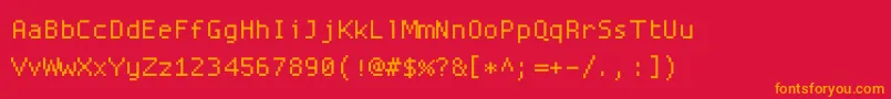 Proggysquaresz Font – Orange Fonts on Red Background