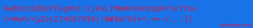 Proggysquaresz Font – Red Fonts on Blue Background