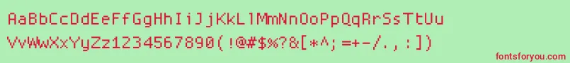Шрифт Proggysquaresz – красные шрифты на зелёном фоне
