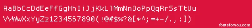 Шрифт Proggysquaresz – белые шрифты на красном фоне