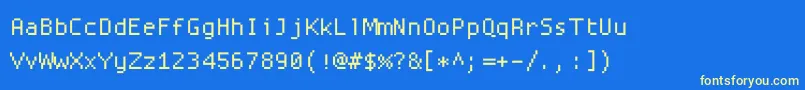 Шрифт Proggysquaresz – жёлтые шрифты на синем фоне