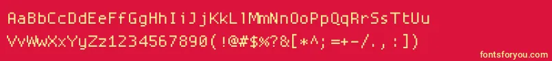 fuente Proggysquaresz – Fuentes Amarillas Sobre Fondo Rojo