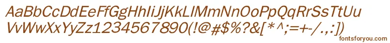 Fonte ElutheraItalic – fontes marrons em um fundo branco