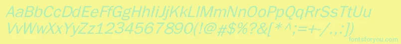 ElutheraItalic Font – Green Fonts on Yellow Background