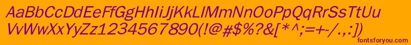 Шрифт ElutheraItalic – фиолетовые шрифты на оранжевом фоне