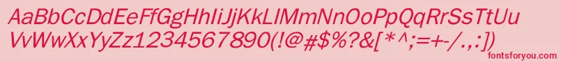 フォントElutheraItalic – ピンクの背景に赤い文字